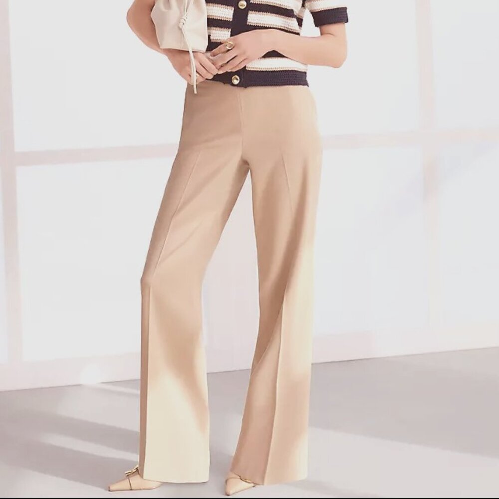 NEW NWT! BOSS HUGO BOSS STRETCH WOOL FLAT FRONT BOOTCUT DRESS PANTS sz US 4